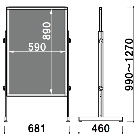 ■寸法図：幅680タイプ