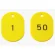 番号札60×40  50枚組 1~50 黄 (877-618)