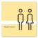 デザイナールームプレート　ライン トイレ2 白マットアクリル W150×H150 (AC-1515-HA-NH1-0102)
