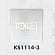 表示プレートH トイレ表示 ステンレス鏡面 110mm角 表示:TOILET (KS1114-3)