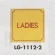 表示プレートH トイレ表示 真鍮金メッキ 110mm角 表示:LADIES (LG1112-2)