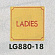 表示プレートH トイレ表示 真鍮金メッキ 80mm角 表示:LADIES (LG880-18)