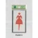 表示プレートH トイレ表示 アルミ特殊仕上げ+アクリル黒 表示:女性 (PL320-2)