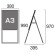 PSSK ポスター用スタンド看板 A3(ハイタイプ) ブラック/シルバー 片面 (PSSK-A3THKB)