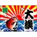 祝・大漁 (鯛) 大漁旗 幅1m×高さ70cm ポンジ製 (3555)