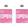 OPEN (ピンク　白文字　横書き) ミニフラッグ(遮光・両面印刷) (69563)