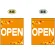 OPEN (オレンジ　白文字　横書き) ミニフラッグ(遮光・両面印刷) (69575)