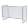 三面自立式 コの字型 飛沫対策用フレーム付きアクリル卓上パーテーション 90cm幅 下部開口あり (4355)
