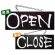 ブラック木製サイン (中横) (3979) OPEN 1/CLOSE