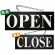 ブラック木製サイン (中横) (3980) OPEN 2/CLOSE
