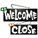 ブラック木製サイン (中横) (3981) WELCOME/CLOSE