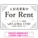 エレガントなコーナーデザイン FOR RENT 入居者募集中 不動産向けデザインプレート看板 ホワイト＆シルバー W450×H300 アルミ複合板 (SP-SMD707B-45x30A)