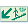 非常口矢印左下 階段壁面用蓄光ステッカー 130×230 (829-85)