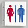 トイレ突出し表示 男女共用 200×200 (842-58A)