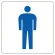 トイレ表示アクリル板 男子 150mm角 (842-62A)