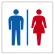 トイレ表示アクリル板 男女 150mm角 (842-64A)
