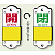 スライダー式バルブ表示板 開(赤)/閉(緑) サイズ:(小)H95×W35mm (857-42)