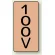 JIS配管識別ステッカー 縦型（10枚1組） 100V (小) 80×40mm (AST-7-2S)