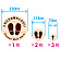■6枚1組足跡マークステッカーの寸法図