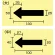 ■寸法図(mm)／JIS配管識別方向ステッカー 矢印型 大サイズ／中サイズ