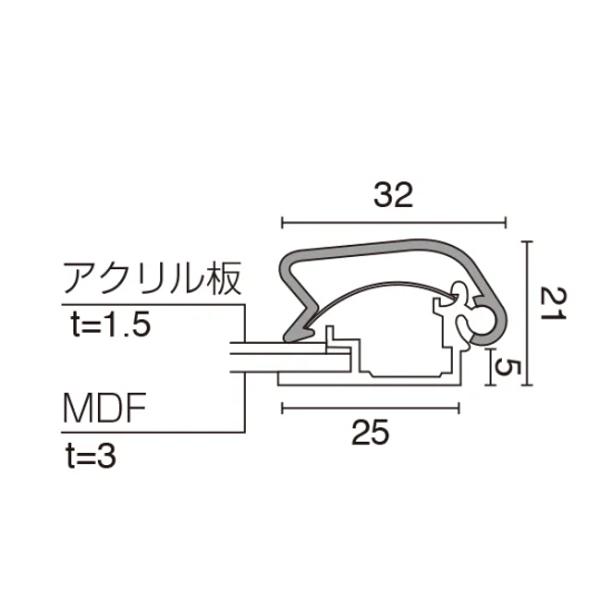 屋内用ポスターパネル メディアグリップ MG-32R 木目(ケヤキ調) B2/ケヤキ調（木目） (56281B2K)