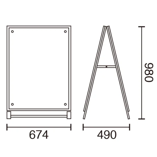 屋外用ポスターパネルスタンド APS ロータイプ 両面／A1 (56990A1W)