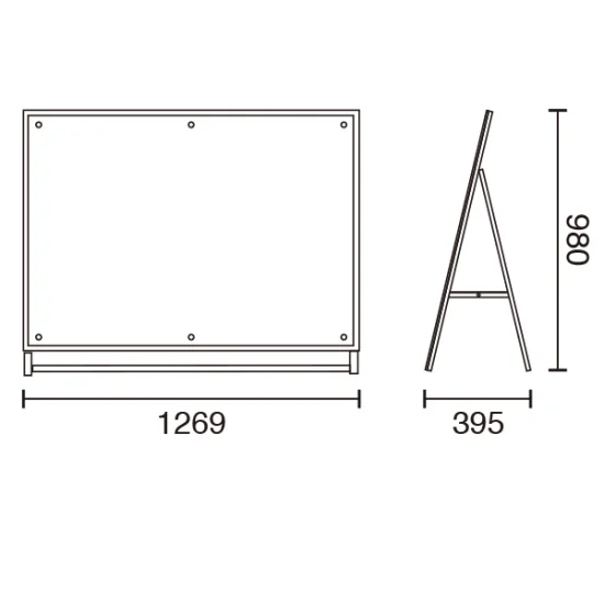 屋外用ポスターパネルスタンド APS ロータイプ 片面／A0ヨコ (56994A0S)