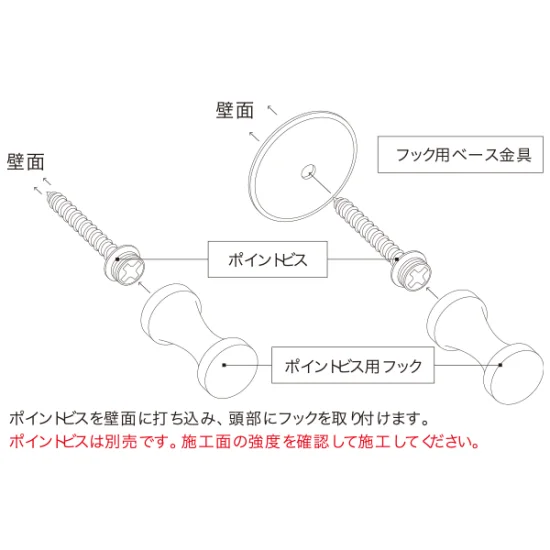ポイントビス用フック ライトアングル 35 (SCPEA005)