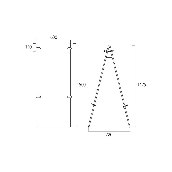 アルミフリーイーゼル A1～A0パネル 両面 (AFEZ600R)