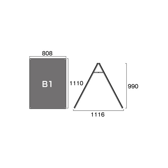 PSSK ポスター用スタンド看板 B1(ロータイプ) ブラック/ブラック 両面 (BPSSK-B1LRB)