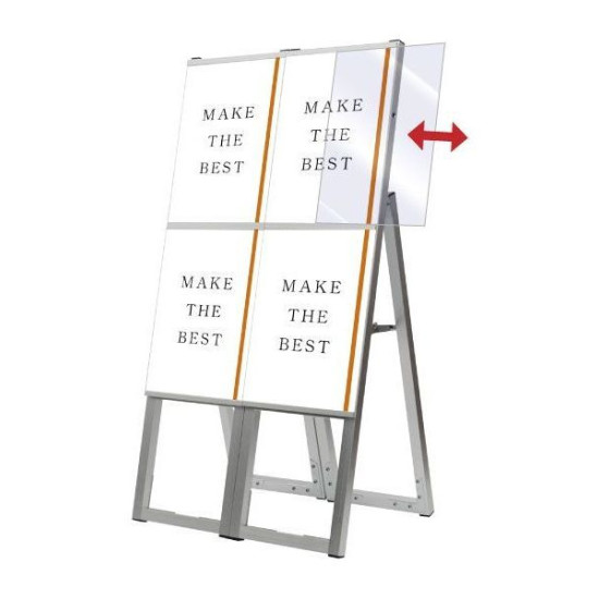 ■アクリル板をスライドして引き出し、ポスターを重ねて戻してセット完了