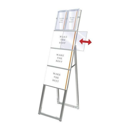 ■ヨコからアクリル板をスライドさせてポスターを重ねてセットします。