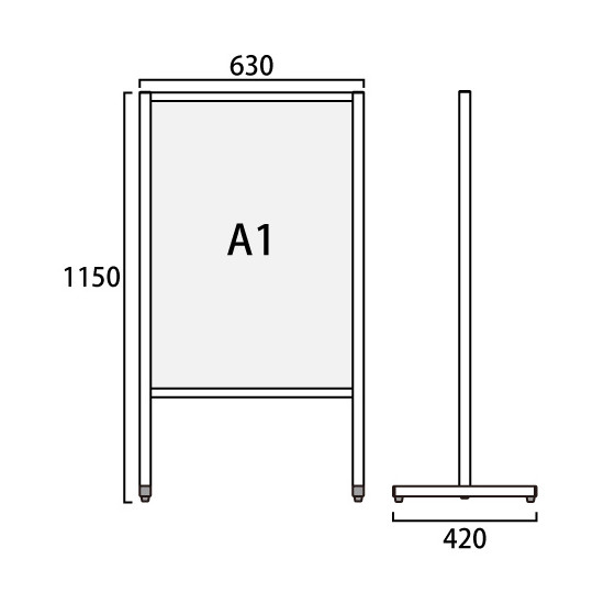 フラットオープンメッセージスタンド A1 シルバー (FOMS-A1K)
