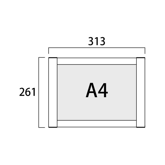 フラットオープンパネル A4 シルバー ヨコ (FOPA-A4Y)