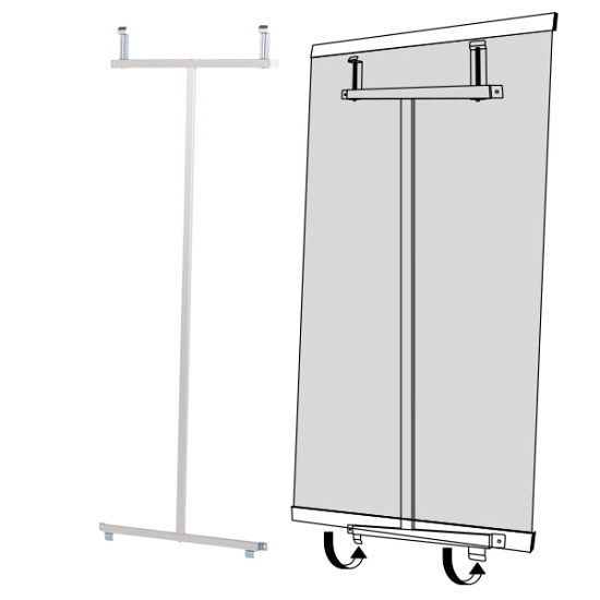 壁面取付用バナースタンド(屋外対応) QH-915 W900×H1500mm (60975-02)