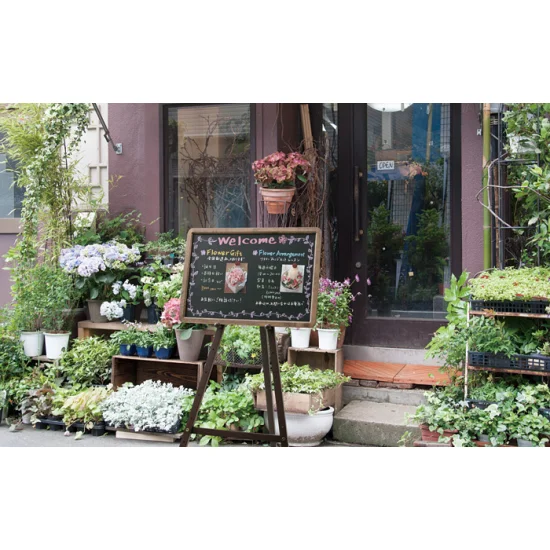 使用例。お花屋さんやカフェなどに最適！