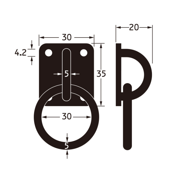 角型アイプレート リング付