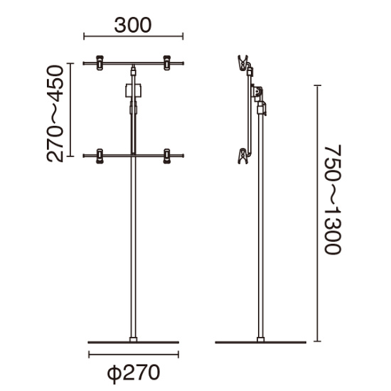 マルチPOPスタンド フロアタイプ クローム