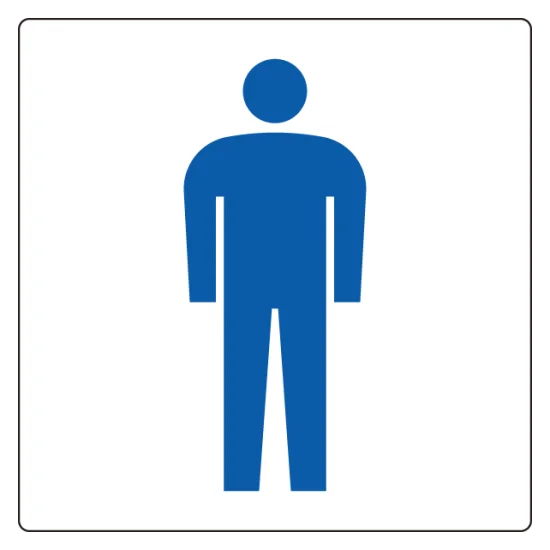 トイレ表示アクリル板 男子 150mm角 (842-62A) - 安全用品・工事看板