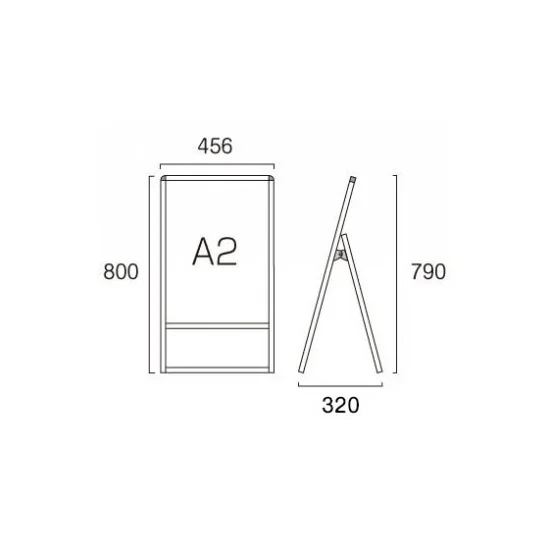 ■A2サイズ・片面の寸法図