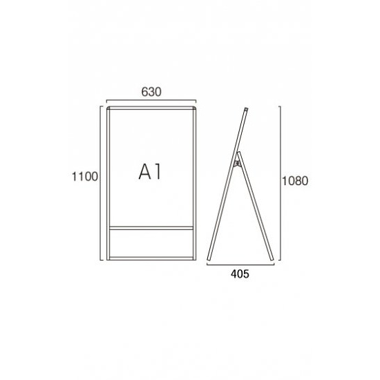 ■A1サイズ・片面の寸法図