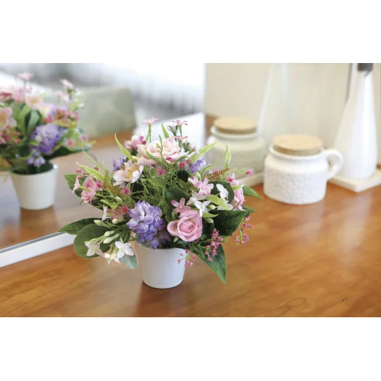 光触媒 人工観葉植物 造花 ミックスローズ (高さ22cm) (2234K35)