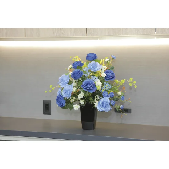 光触媒 人工観葉植物 造花 ブルースターローズ (高さ55cm) (2373R150)