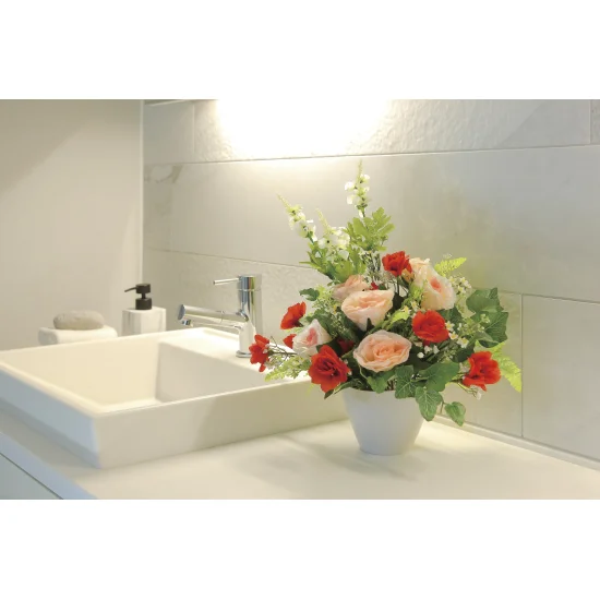 光触媒 人工観葉植物 造花 アサミローズ (高さ40cm) (2450A75)