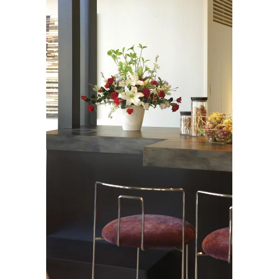 光触媒 人工観葉植物 造花 ホワイトライン (高さ62cm) (2498R140)