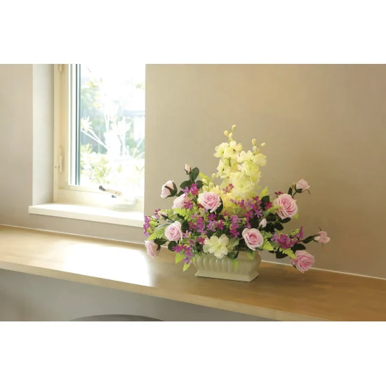 光触媒 人工観葉植物 造花 エミリーローズ (高さ44cm) (2570A170)