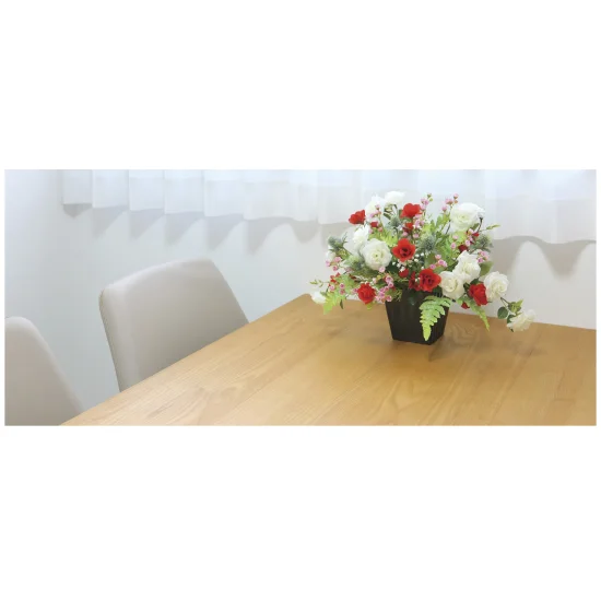 光触媒 人工観葉植物 造花 エミリーツートンローズ (高さ32cm) (2681A100)
