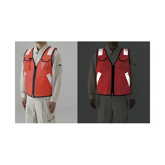 ■反射時　多機能ベスト 蛍光オレンジ