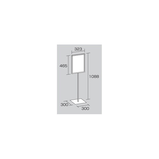 図面・・・標識450×300mm用屋内用スタンド 868-27