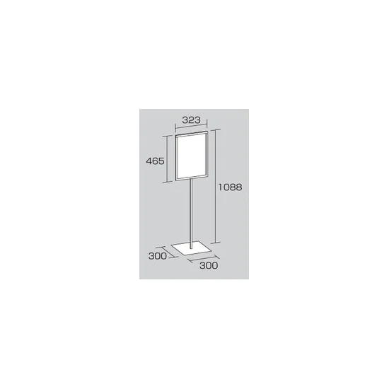 図面・・・標識450×300mm用屋内用スタンド 868-27
